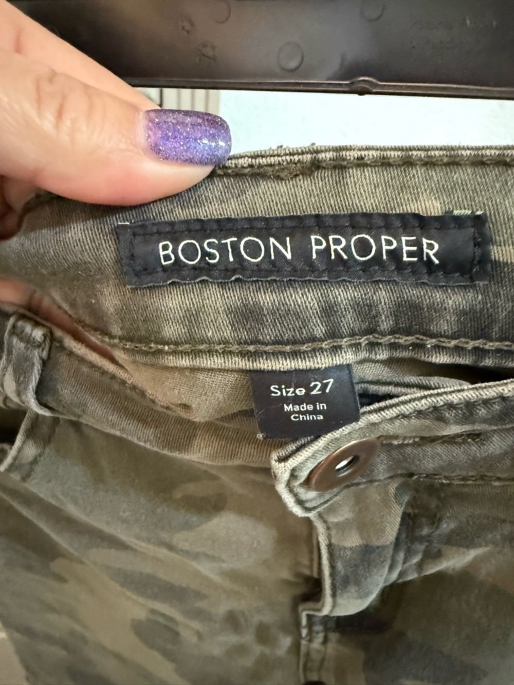 Boston Proper Olive Camo Trousers